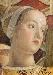 Tête de femme, détail du marquis Ludovico III Gonzaga et de sa cour dans la Camera degli Sposi, vers 1465-75 (détail de 166336)