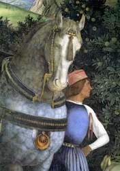 Cheval et palefrenier, de la Camera degli Sposi ou Camera Picta, 1465-74 (détail)