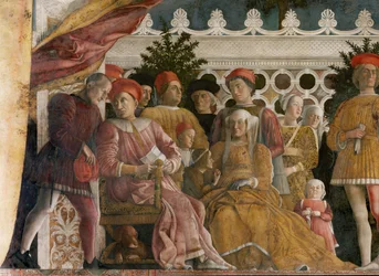 Lodovico Gonzaga et sa famille avec des courtisans (fresque)