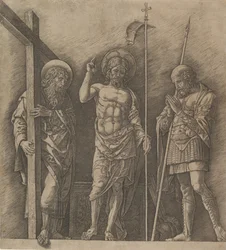 Le Christ Ressuscité entre Saint André et Saint Longin, vers 1472