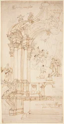 Un baldaquin avec une peinture de l