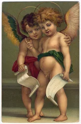 Deux anges. Image pieuse d