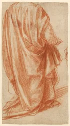 Studie von Drapierungen (recto); Studie eines nackten Mannes (verso)