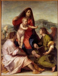 Madonna della Scala. Sainte famille avec un ange