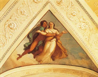 Bézel avec Mercure, fresque par Andrea Appiani (1754-1817), Villa Reale, Monza, Italie