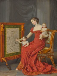Princesse Augusta de Bavière (1788-1851), Duchesse de Leuchtenberg, avec ses filles Joséphine et Eugénie