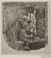 Le Lutin à Tirup nourrissant la jument blanche