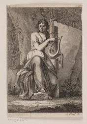 Une femme avec une lyre et des faisceaux