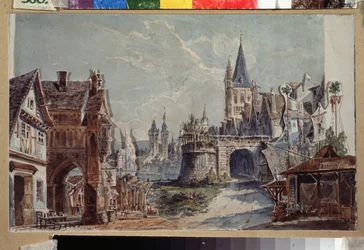 Décor préparatoire pour le ballet Faust de Cesare Pugni