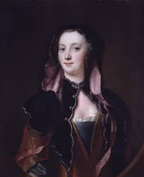 Dame en costume noir et rouge