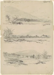 Montagnes Catskill, Round-Top au loin; Catskills regardant vers le nord depuis Palenville; et Round Top, Catskills, depuis la route vers Bracketts