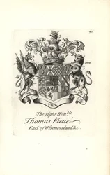 Armoiries et blason du très honorable Thomas Fane, 8e comte de Westmoreland