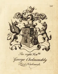 Blason du très honorable George Cholmondely, Lord Newbourgh, 2e comte de Cholmondeley
