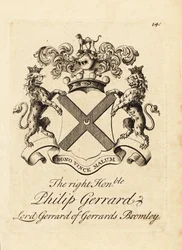 Blason du très honorable Philip Gerrard, Lord Gerrard de Gerrards Bromley, 7e baron Gerard