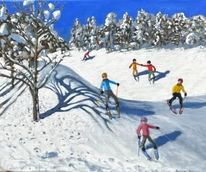 Noël au ski aux Arcs (peinture à l