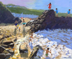 Escalade sur les rochers, St Ives