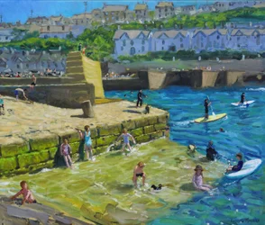 Amusement dans le port, Porthleven, Cornwall