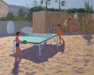 Tennis de table, Sud de la France (huile sur toile)