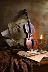 Nature morte romantique au violon