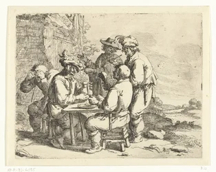 Paysans ivres à une table
