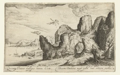 Paysage avec la chute d
