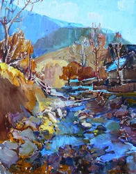 Ruisseau de montagne en automne