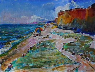 Falaises colorées en bord de mer