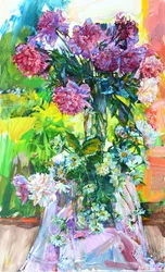 Bouquet de pivoines colorées