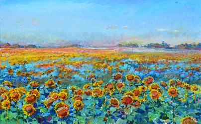 Champ de tournesols doré