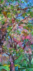Arbre en fleurs au printemps