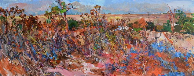 Un paysage désertique aux couleurs vives