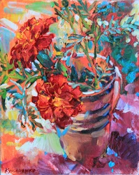 Bouquet de soucis aux couleurs vives