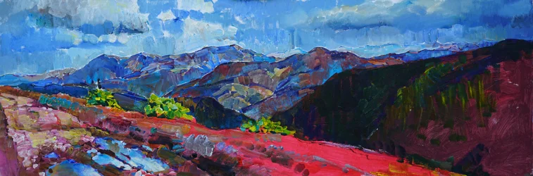 Paysage de montagne aux couleurs éclatantes