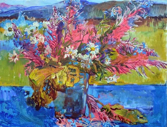 Bouquet de fleurs sauvages aux couleurs vives
