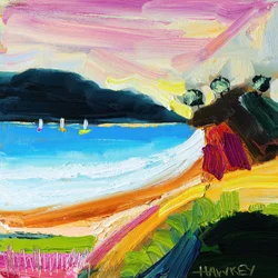 Paysage de plage haut en couleur