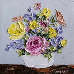 Nature morte florale texturée