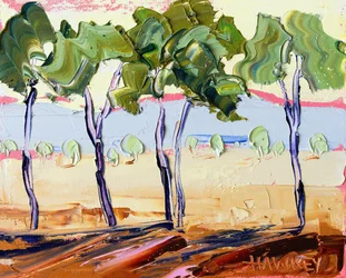 Arbres verts texturés
