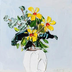 Fleurs aux couleurs vives en impasto