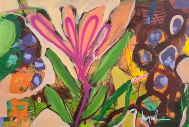 Fleur abstraite aux couleurs vives