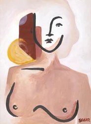 Femme sereine et abstraite