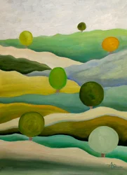 Paysage abstrait en vert