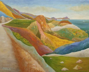 Paysage côtier haut en couleur