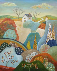Une maison de campagne haute en couleur