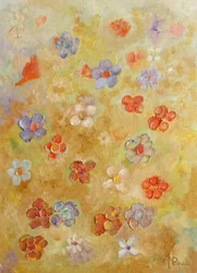 Fleurs colorées et texturées