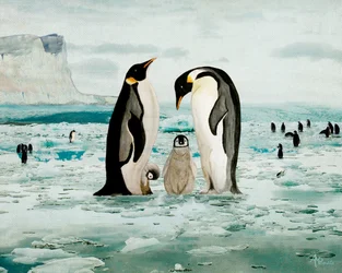 Une famille de manchots empereurs