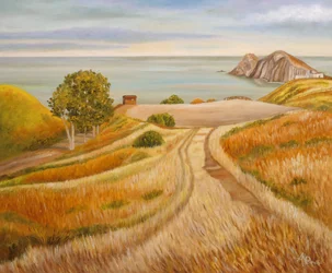 Paysage côtier doré