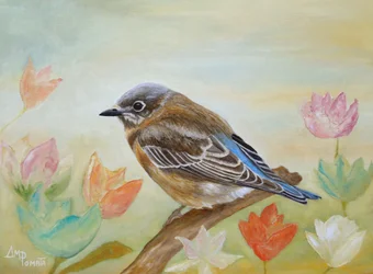 Fleur printanière aux oiseaux