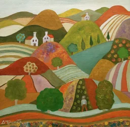 Un village pittoresque à flanc de colline