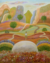 Une femme sur un chemin de rêve