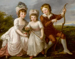 Portrait de Lady Georgiana Spencer, Henrietta Spencer et George Vicomte Althorp, vers 1766